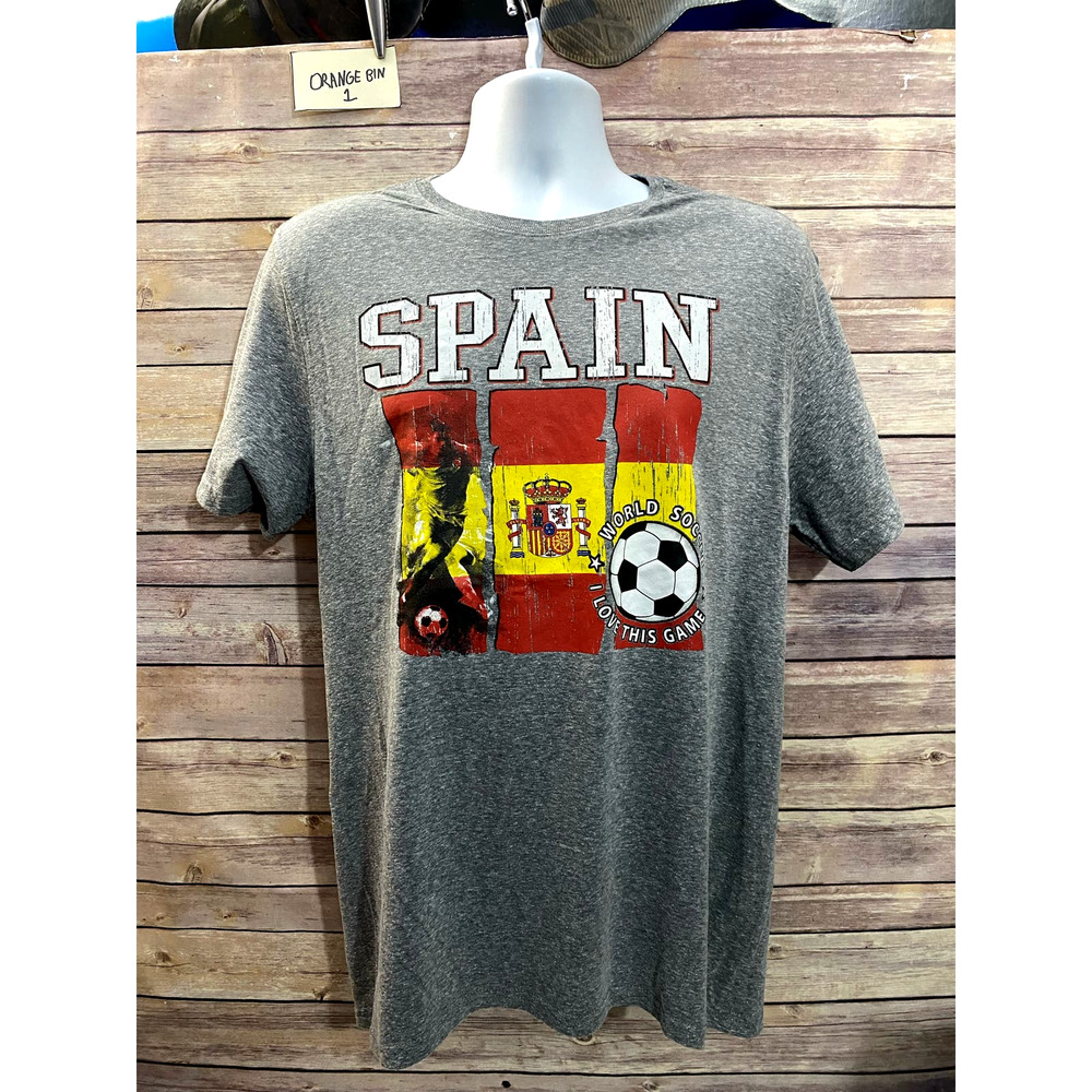 Spain World Soccer Flag shirt 21x30 size Medium bundle of 2